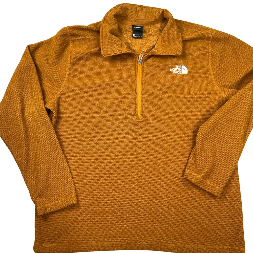 The North Face Pullover Men XLarge Gold 1/4 Zip Fleece Athleisure Sweatshirt
